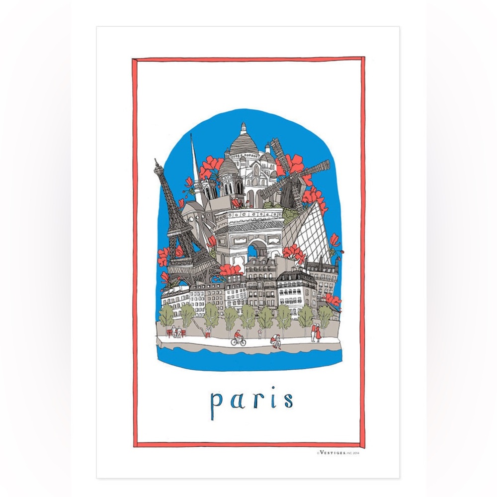 Vestiges Paris City France Collage Kitchen Decorative Towel | Europe Travel Cute